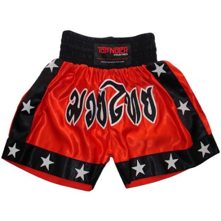 Muay Thai Shorts Red & Black - TOP Notch Industries
