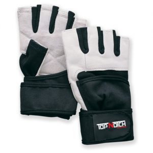 weight lifting gloves in black white combination