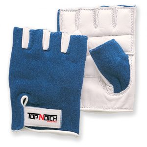 weight lifting gloves in blue and white