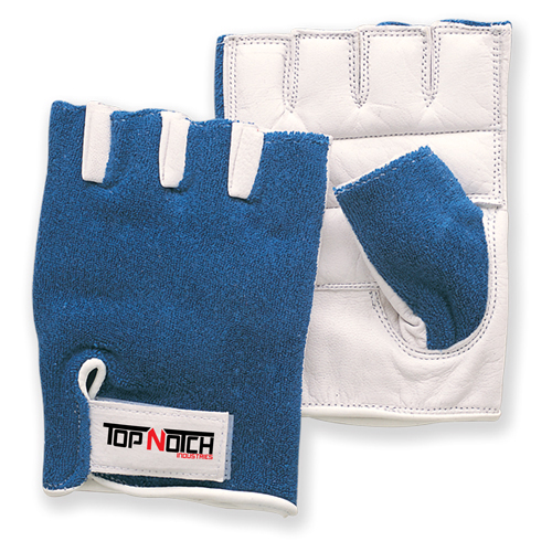Blue and White Weight Lifting Gloves