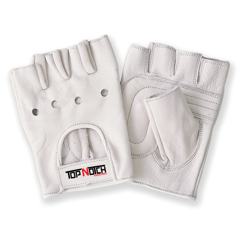 Plain White Short Weight Lifting Gloves